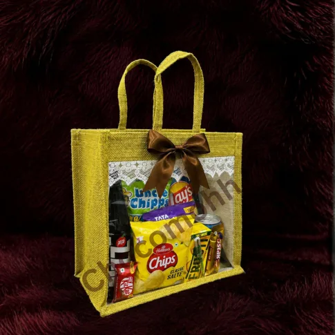 Jute Bag Gift Hamper - Green Colour - Image 2